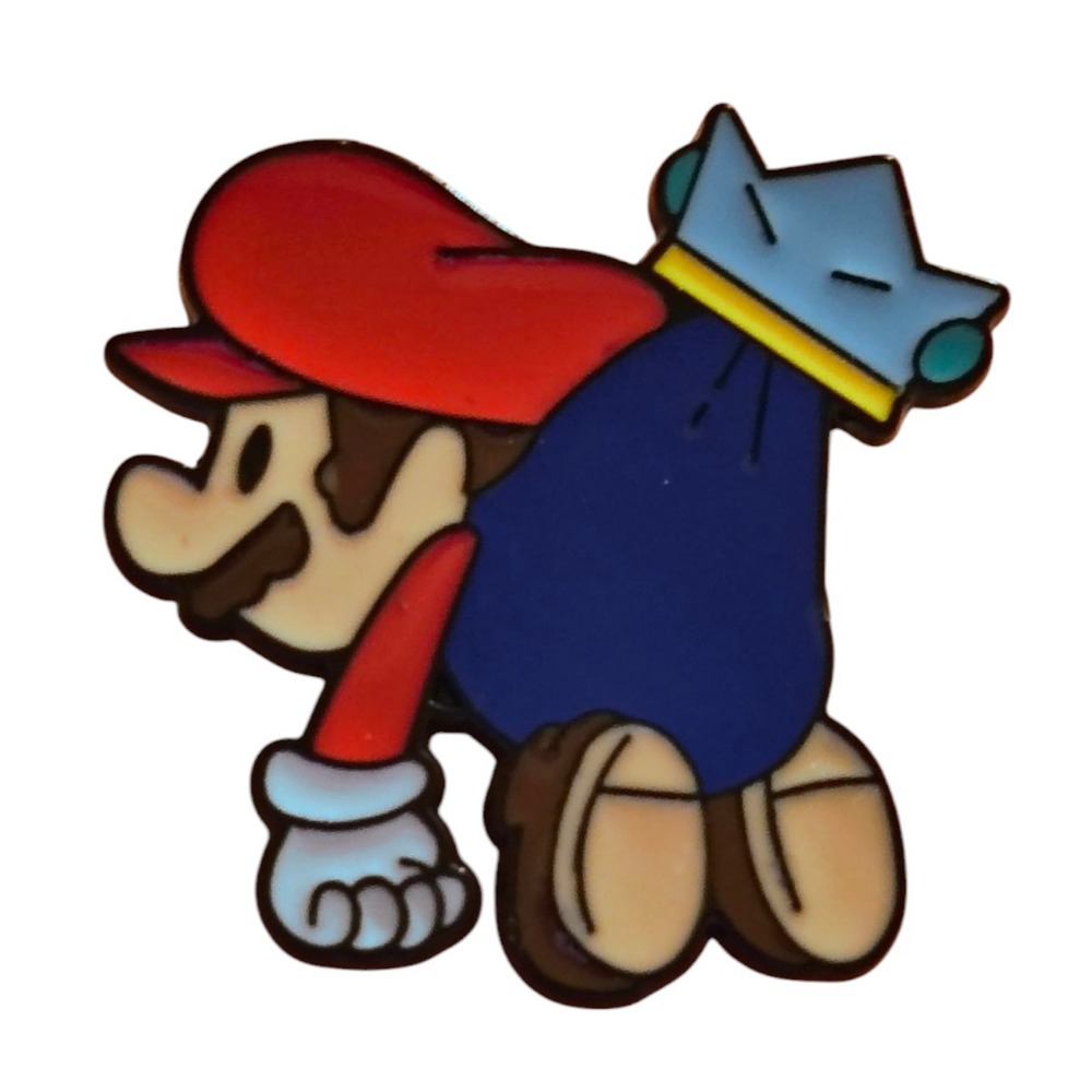 Nintendo Super Mario - Chibi Paper Mario Being Carried Enamel Pin